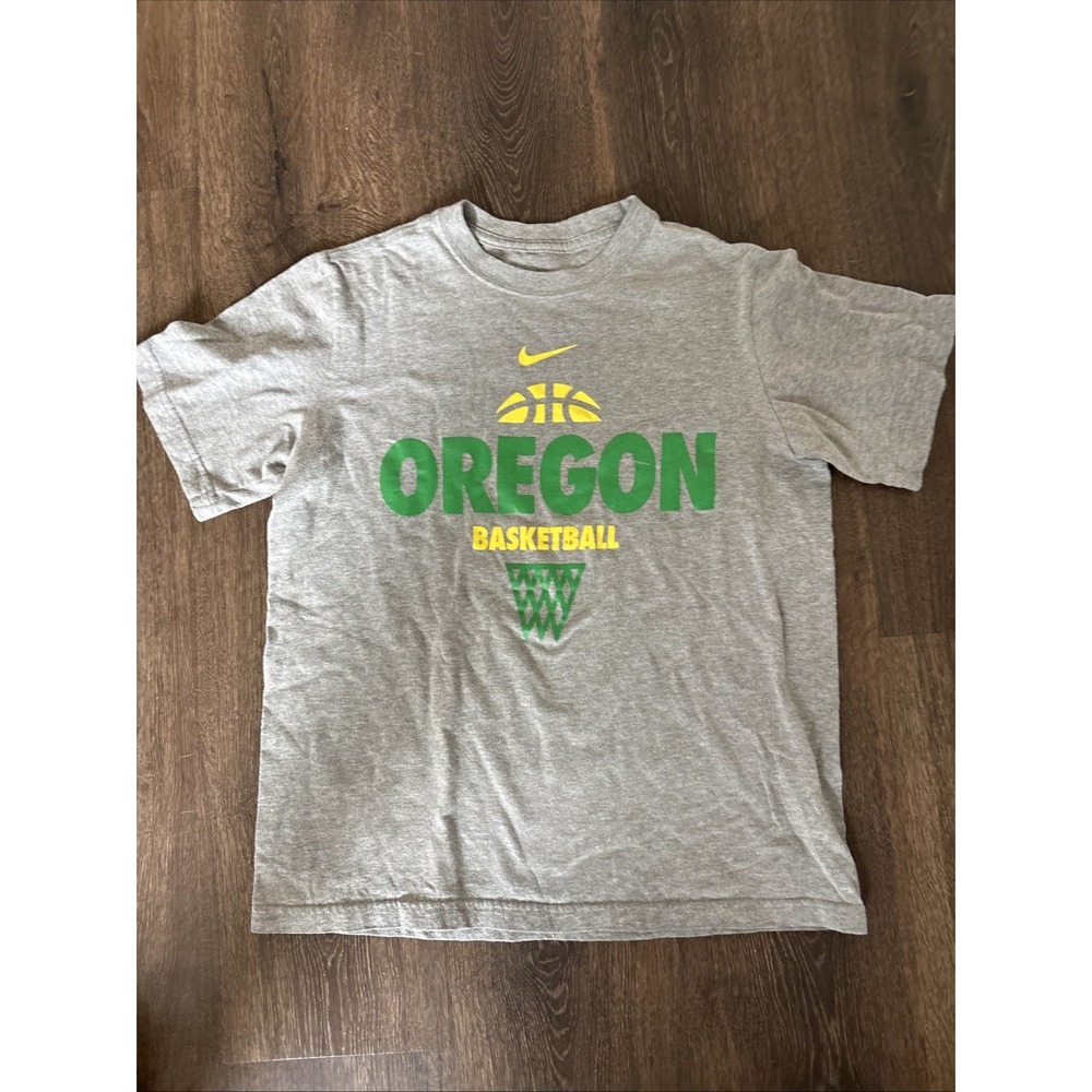 Nike "Oregon Basketball" Printed T-Shirt Youth Size Large Gray Ducks
